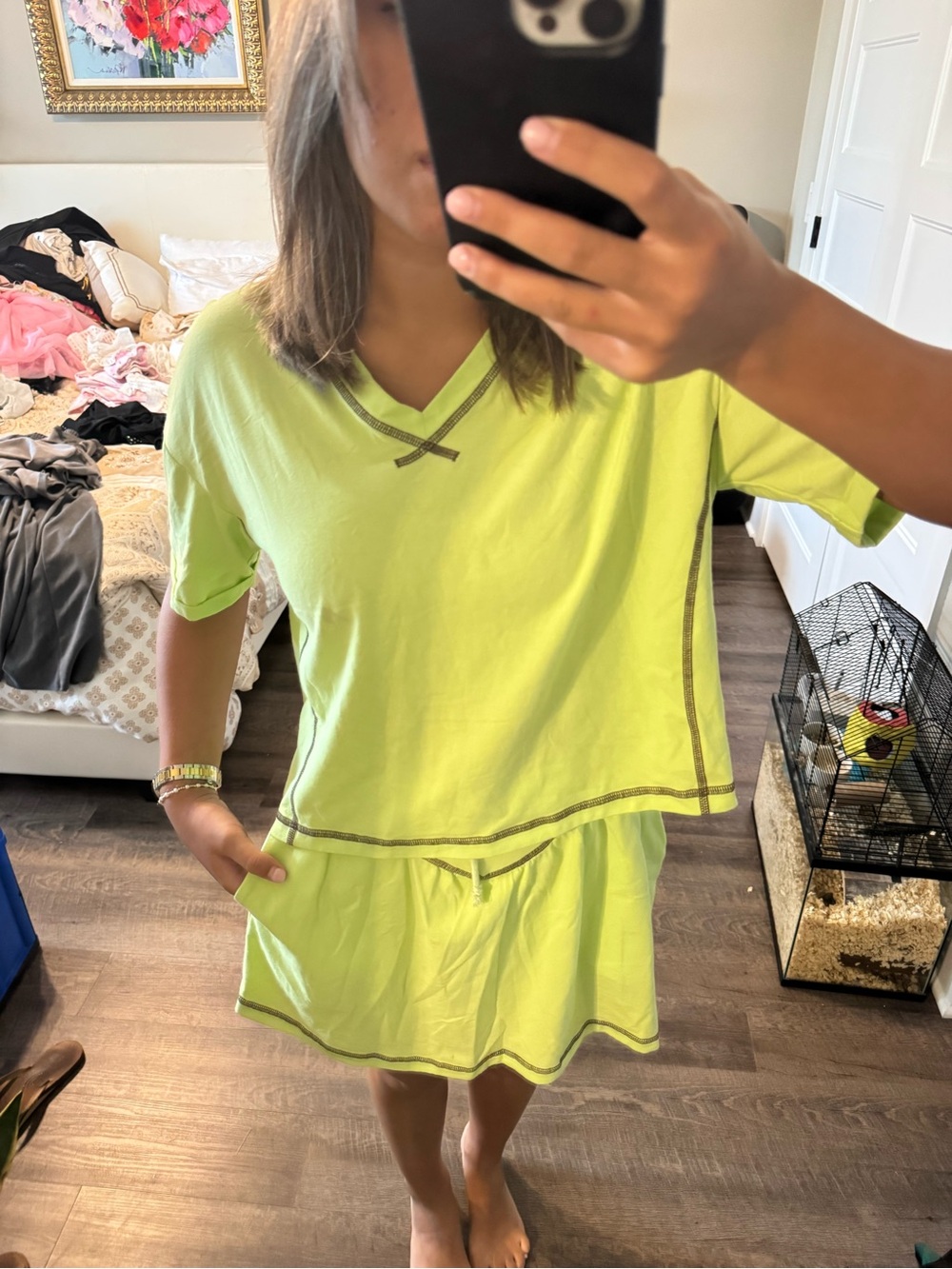Amazon Lime Green Two-Piece Lounge Set